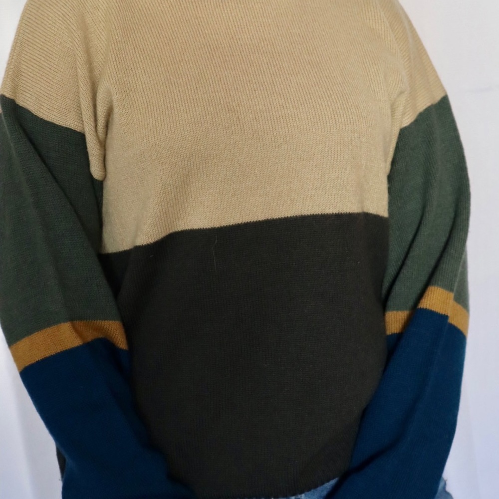 Wool Multi Colored Green Sweater